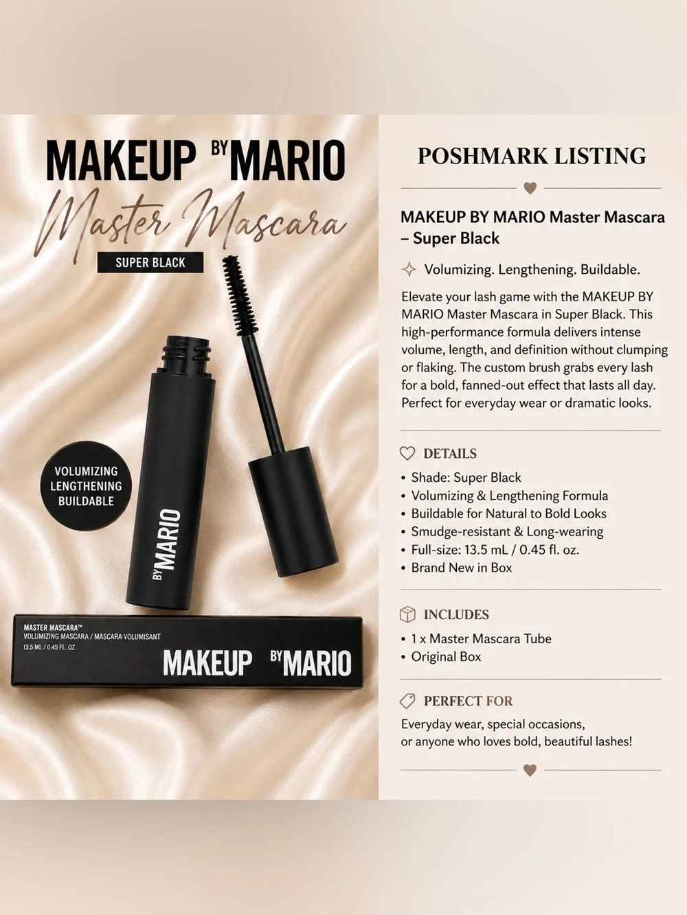 MAKEUP BY MARIO Master Mascara Super Black Volumizing Mascara